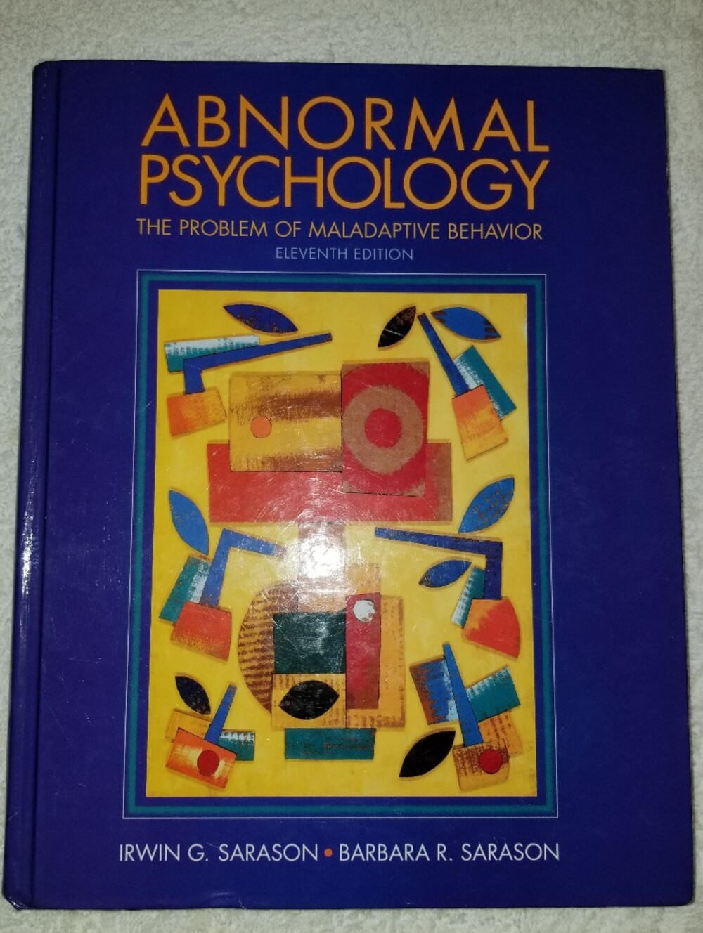 Abnormal Psychology 11th Edition Hardcover Book Irwin Barbara Sarason Text
